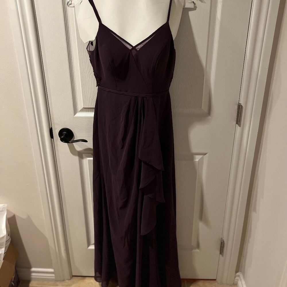 NWT Azazie Plum Floor Length Chiffon Dress Size A4 (4/6)